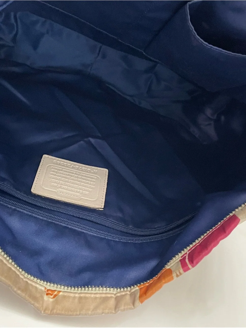 Coach Signature Print Nylon Leather Crossbody Messenger Bag Multicolor